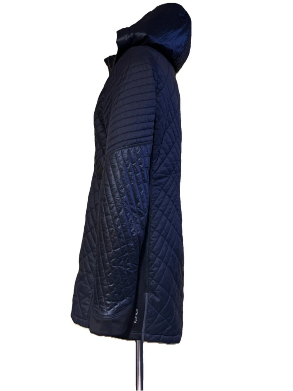 Athleta Bayview Hooded Coat Jacket Black Quilted Lightweight Women's Size S - Picture 7 of 14